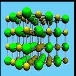 Sodium chloride lattice.